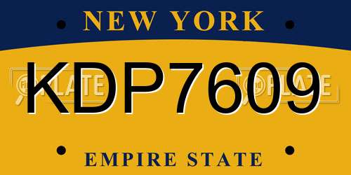 KDP7609 New York License Plate