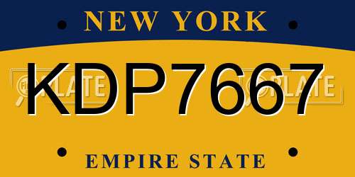 KDP7667 New York License Plate