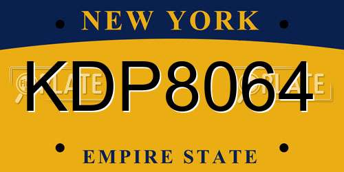 KDP8064 New York License Plate