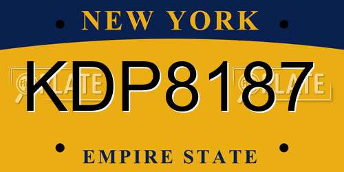 KDP8187 New York License Plate