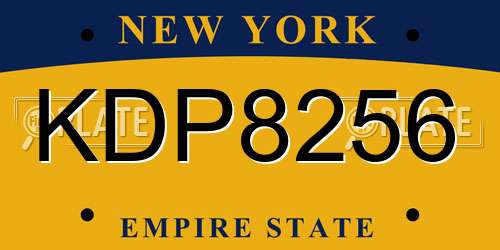 KDP8256 New York License Plate