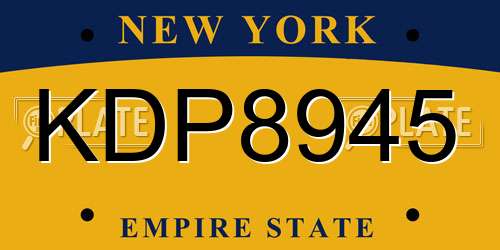 KDP8945 New York License Plate