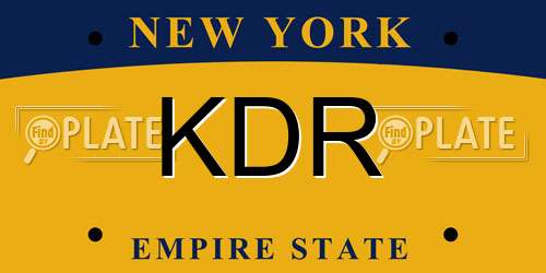 KDR New York License Plate
