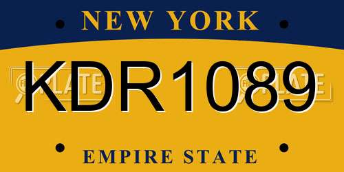 KDR1089 New York License Plate