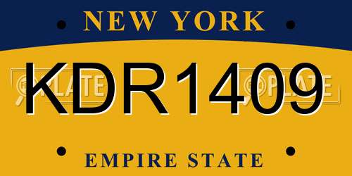 KDR1409 New York License Plate