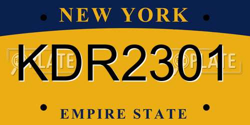 KDR2301 New York License Plate