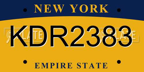 KDR2383 New York License Plate