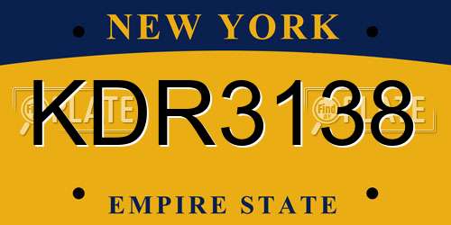 KDR3138 New York License Plate