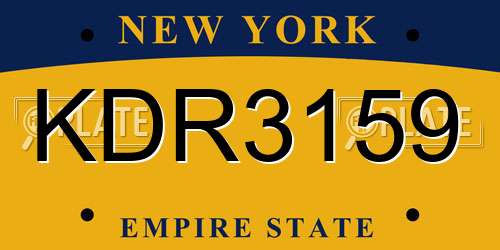 KDR3159 New York License Plate