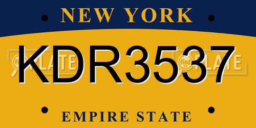 KDR3537 New York License Plate