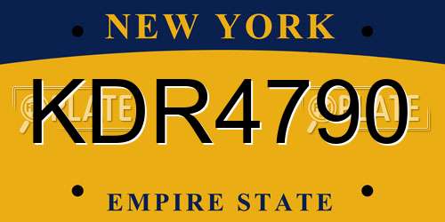 KDR4790 New York License Plate