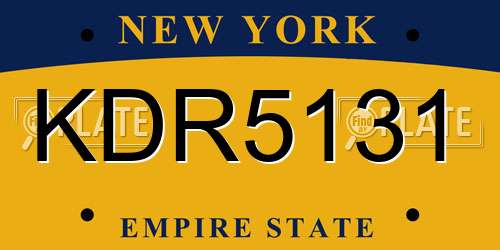 KDR5131 New York License Plate
