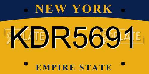 KDR5691 New York License Plate