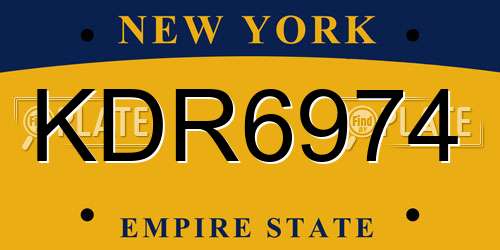 KDR6974 New York License Plate