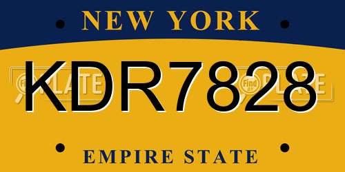 KDR7828 New York License Plate