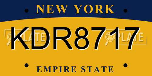KDR8717 New York License Plate