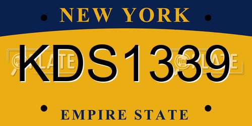KDS1339 New York License Plate