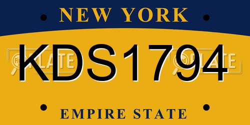 KDS1794 New York License Plate