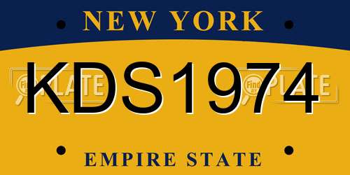 KDS1974 New York License Plate
