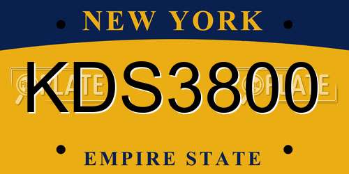 KDS3800 New York License Plate