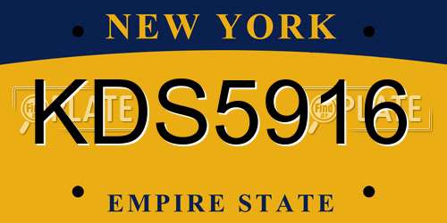 KDS5916 New York License Plate