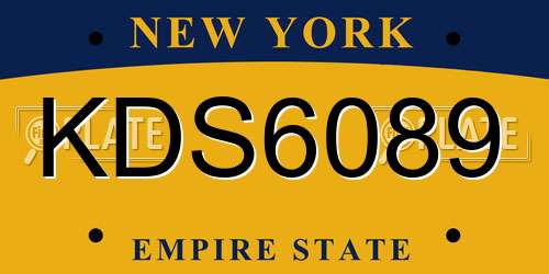 KDS6089 New York License Plate