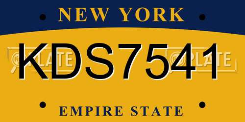 KDS7541 New York License Plate