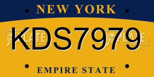 KDS7979 New York License Plate