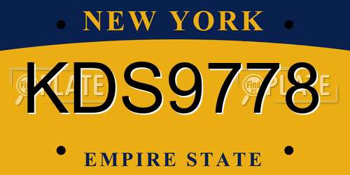 KDS9778 New York License Plate