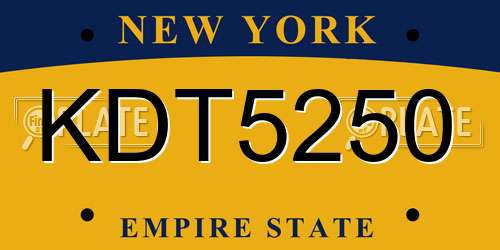 KDT5250 New York License Plate