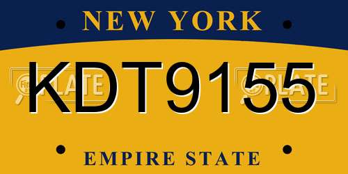KDT9155 New York License Plate