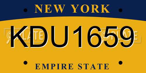 KDU1659 New York License Plate