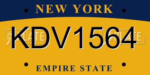 KDV1564 New York License Plate