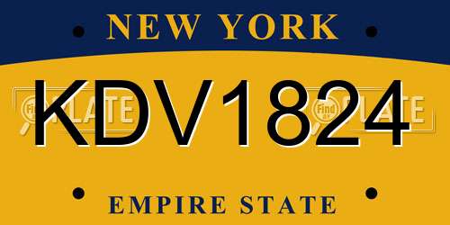 KDV1824 New York License Plate