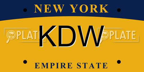 KDW New York License Plate
