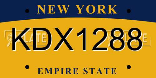 KDX1288 New York License Plate