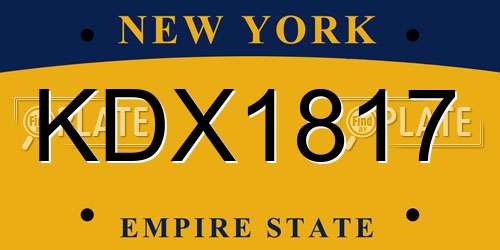 KDX1817 New York License Plate