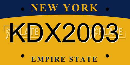 KDX2003 New York License Plate