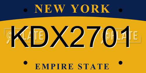 KDX2701 New York License Plate