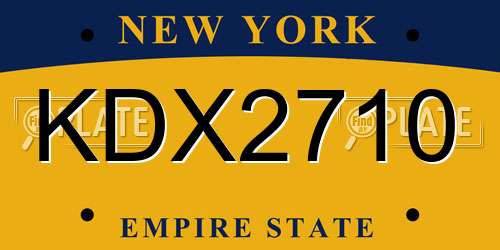 KDX2710 New York License Plate