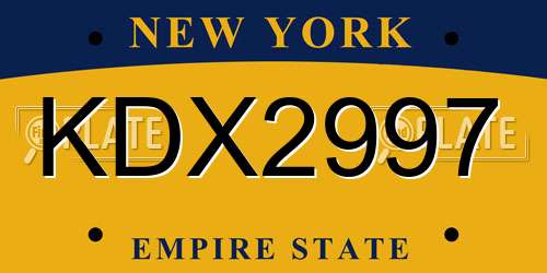 KDX2997 New York License Plate
