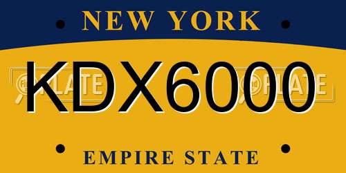 KDX6000 New York License Plate