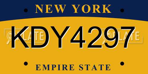 KDY4297 New York License Plate