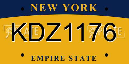 KDZ1176 New York License Plate
