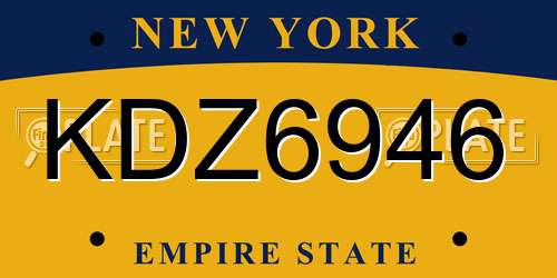 KDZ6946 New York License Plate