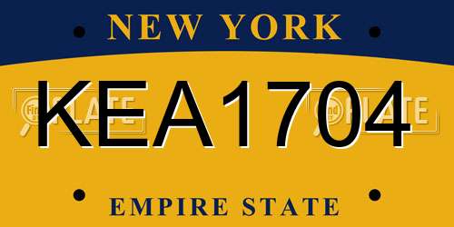 KEA1704 New York License Plate