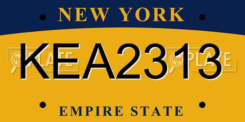 KEA2313 New York License Plate