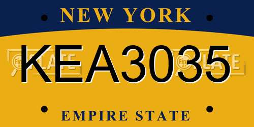 KEA3035 New York License Plate