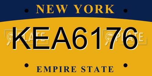 KEA6176 New York License Plate