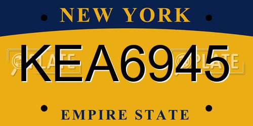 KEA6945 New York License Plate